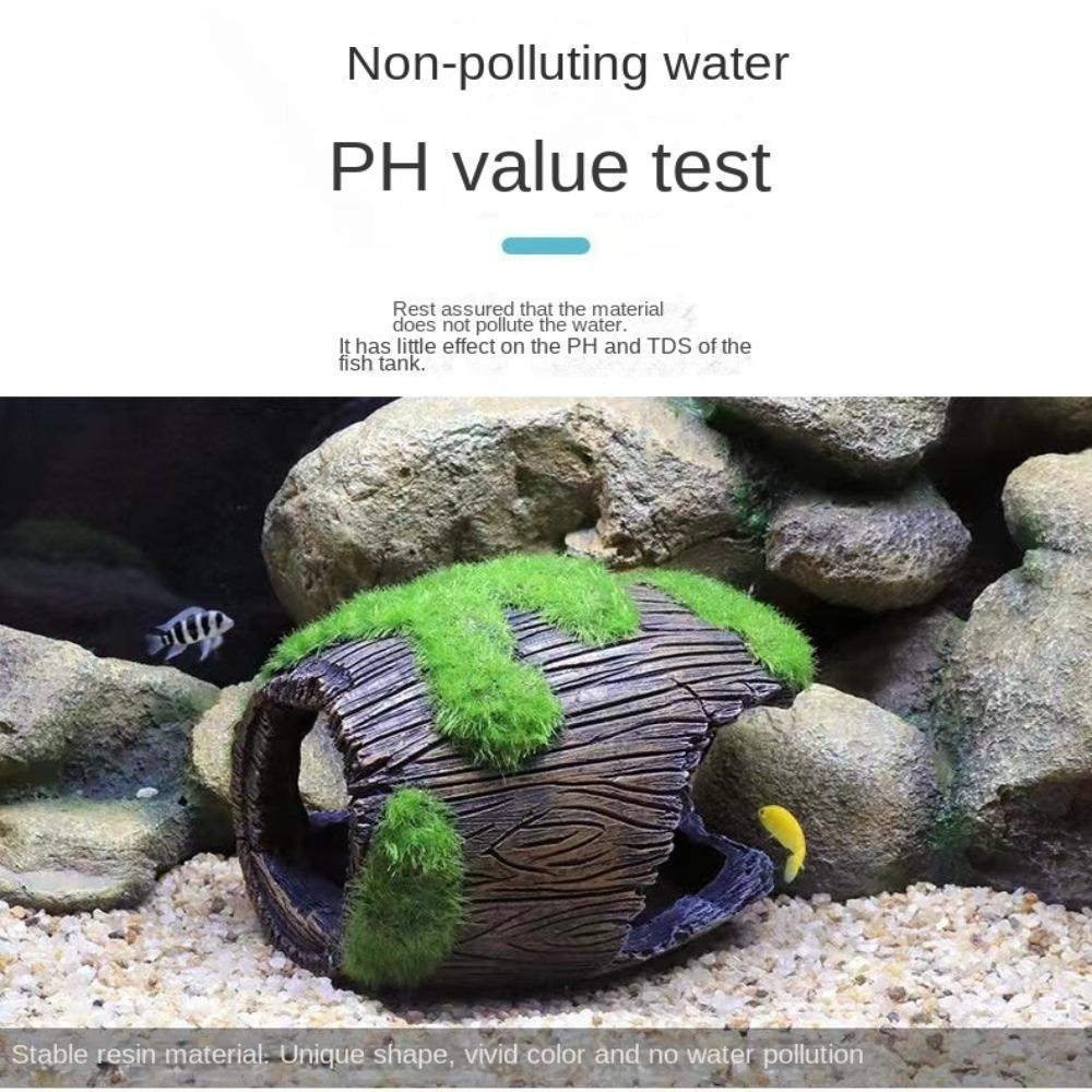 Смола Сломанная Бочка Ландшафтный Дизайн Укрытие для Рыб Декорации Аксессуары для Аквариума Аквариум