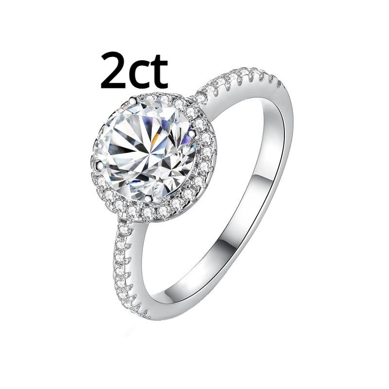 Кольцо с муассанитом цвета D 3 карата, круглая упаковка, женское кольцо из стерлингового серебра S925, серебряное с платиновым покрытием, обручальное кольцо, обручальное кольцо, подарок для подруги