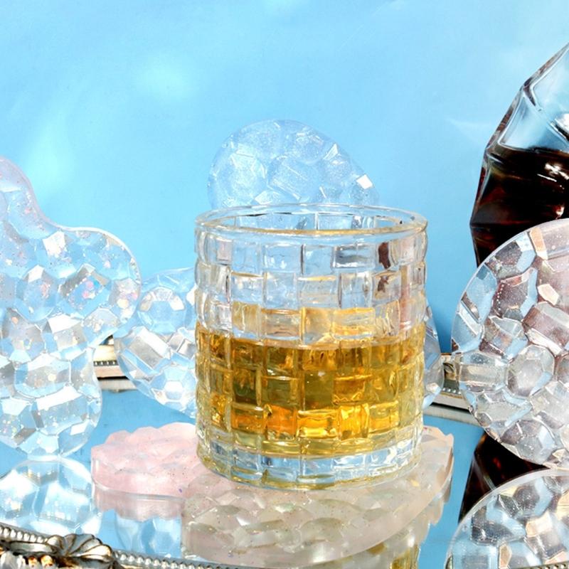 1/6 шт. Форма для подставки под стакан с бриллиантовым дном, Цветок, Сердце, Круглая форма, Формы для подставки под чашку из эпоксидной смолы с бриллиантовым дном, Форма для подноса из смолы