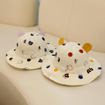 Детские панамки Bear Dots для детей, летние, новые, для рыбалки, с солнцезащитным козырьком, для мальчиков и девочек, пляжная кепка с мультяшным рисунком.
