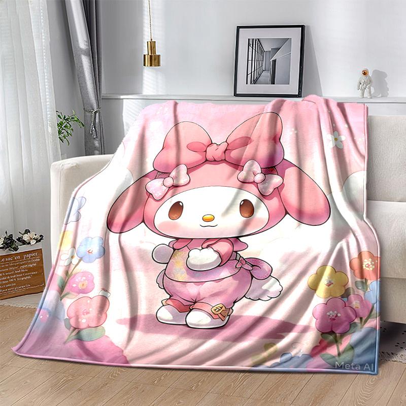 1pc Charming My Melody Home Decor Blanket Gift for Room Bedroom,Living Room, Travel, Camping, Car Blankets, Beach, Office Naps, Living Room Office Dec