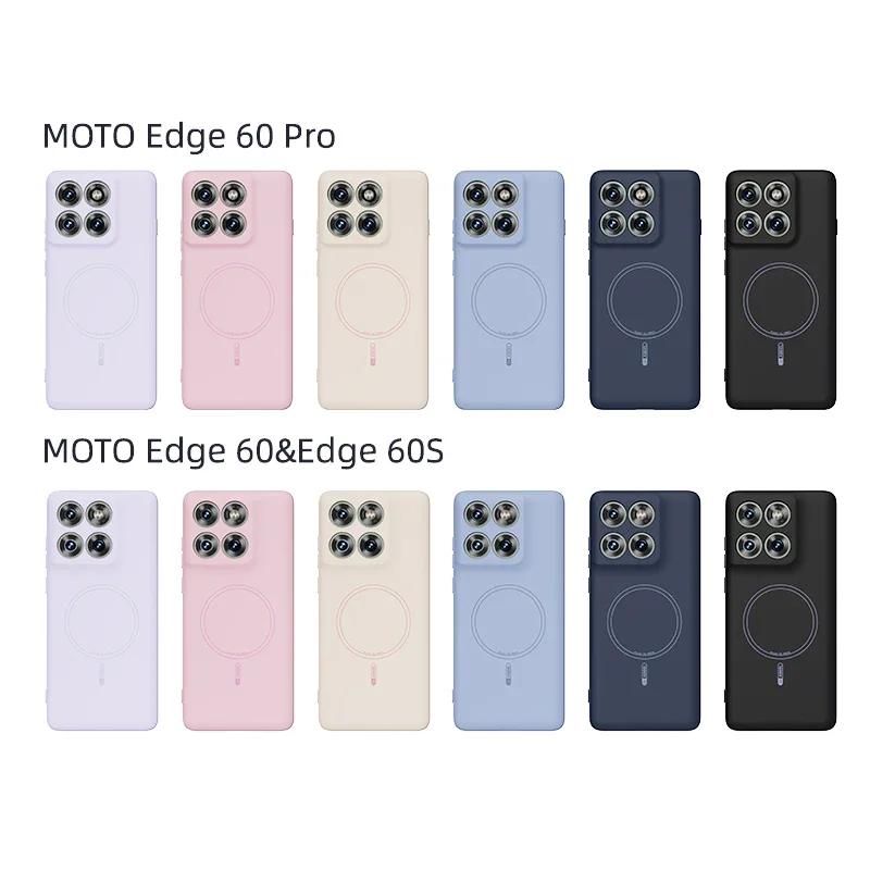 Официальный чехол для Motorola Moto Edge 60S 60 Pro, приятный на ощупь, из жидкого силикона, магнитный, мягкий чехол для мобильного телефона