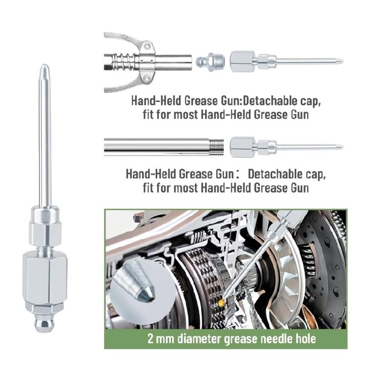 Grease Dispensing Injection Tool, 90 Degree Needle Nozzle Coupler for Mechanical Fittings Workshop Use Hard Reach Areas