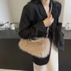 Универсальная иностранная новая модная осенне-зимняя шерстяная женская сумка, плюшевая нишевая повседневная сумка через плечо