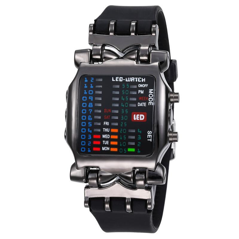 Binary Creative Fashion Trend Student Watch Casual Personality Led Electronic Watch Crab Watch