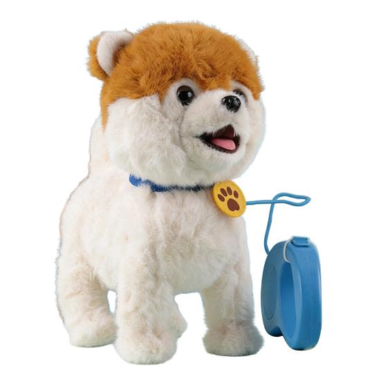 Электрическая плюшевая игрушка-собака с поводком, высовывающая язык, ходячий щенок, плюшевая игрушка с сенсорным управлением