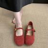 Retro Mary Jane Shoes for Women Summer Round Toe Woman Flats Cheap Liquidation High Quality Fashion Comfortable and Elegant Shoe