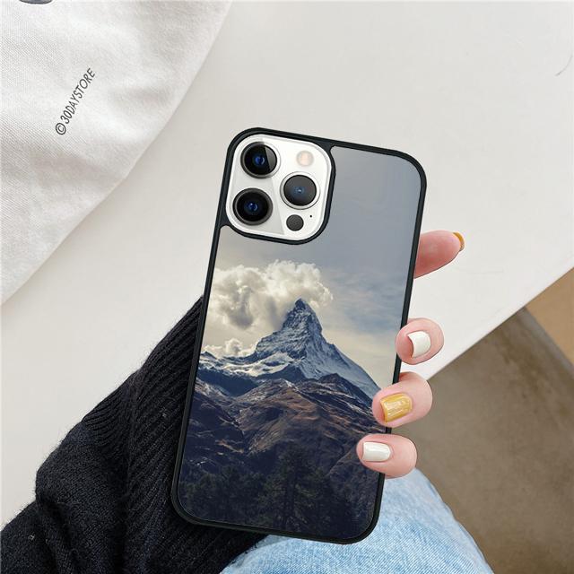 Чехол-ракушка 'Горный Лес Облака' Для iPhone 17 Air 15 16e 14 13 12 Pro Max 11 Pro Max Plus Чехол для телефона