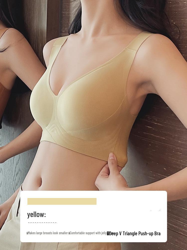 Seamless Women's Slimming Thin-Style Sports Bra with Rabbit Ear Cups and Side Support