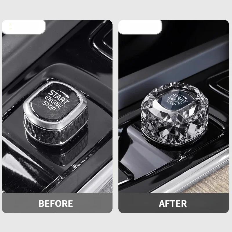 For Volvo XC60 S90 XC90 S60 V60 V90 One Click Start Crystal Knob Cover Knob Protective Trim Interior Modification Accessories