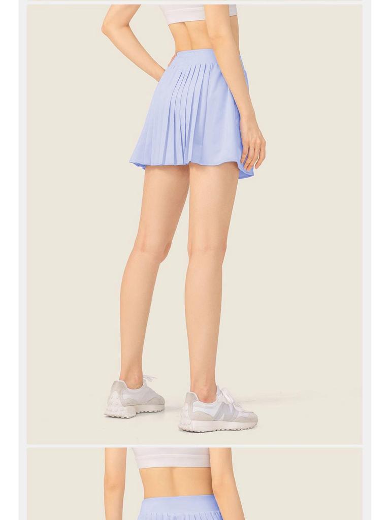 Women's Quick-Dry High Waist Tennis & Fitness Skirt with Built-in Shorts