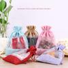 10 Pcs/Lot Large Capacity Organza Window Drawstring Pouch Storage Bag Burlap Gift Bag  Outdoor