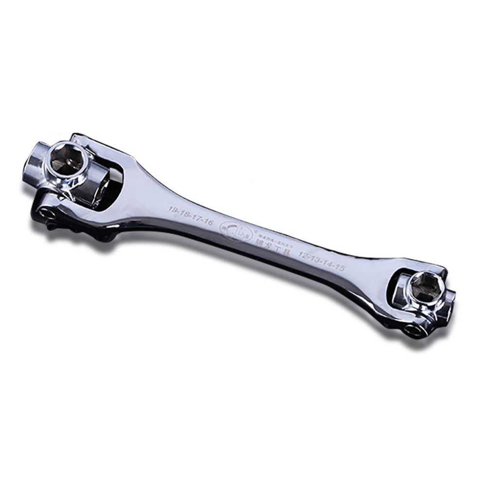 Metric 12-19mm Socket Wrench 360 Degree Rotating Head Flexible Dog Bone for Home and Car Repair