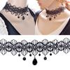 Fashion Gothic Black Lace Retro Choker Collar Flower Pendant Necklace Jewelry