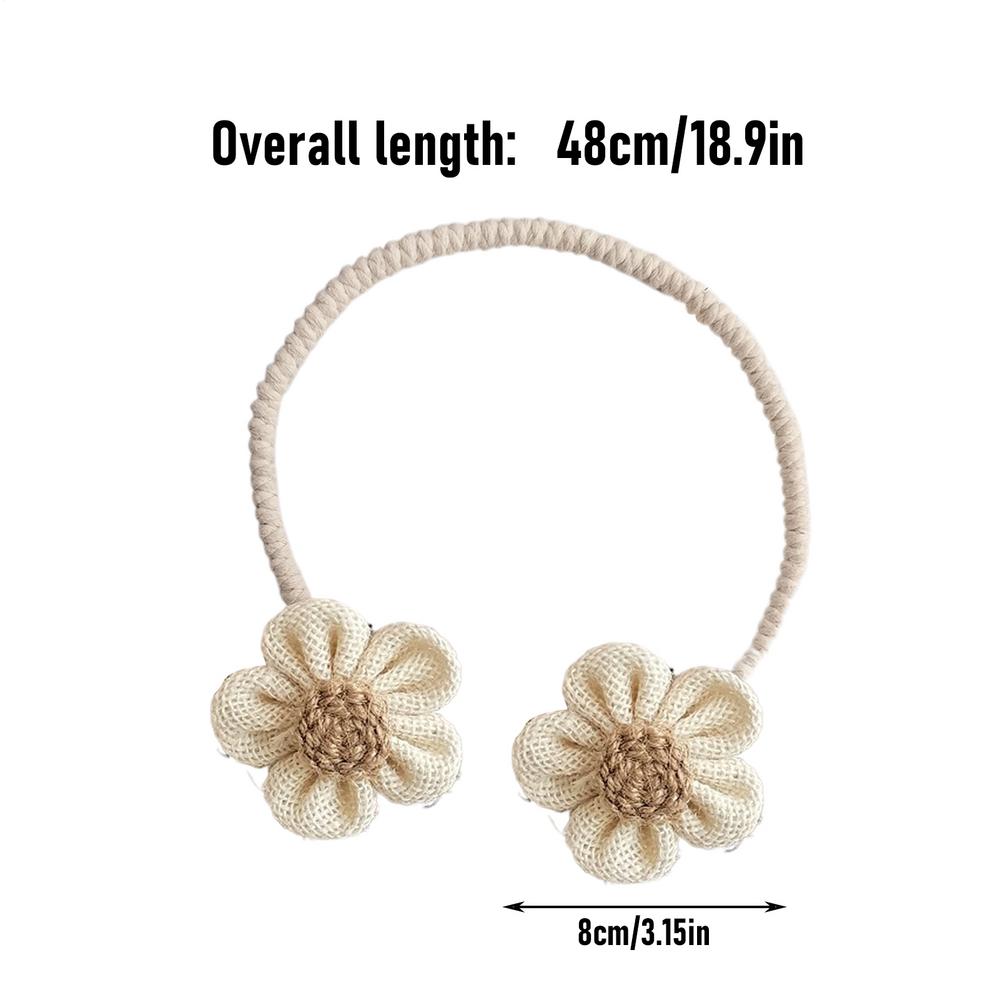 2 шт. Подхваты для штор в виде цветов, декоративные завязки, веревка для подвязывания, украшение для детской комнаты, без сверления, закручивающаяся завязка для штор, декоративный подхват