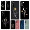 Phone Case For Samsung Galaxy S24 Plus S23 S22 S21 S20 FE Ultra 5G S10 S10E S9 Soft Clear Cover Simplicity Line Art Sun Moon