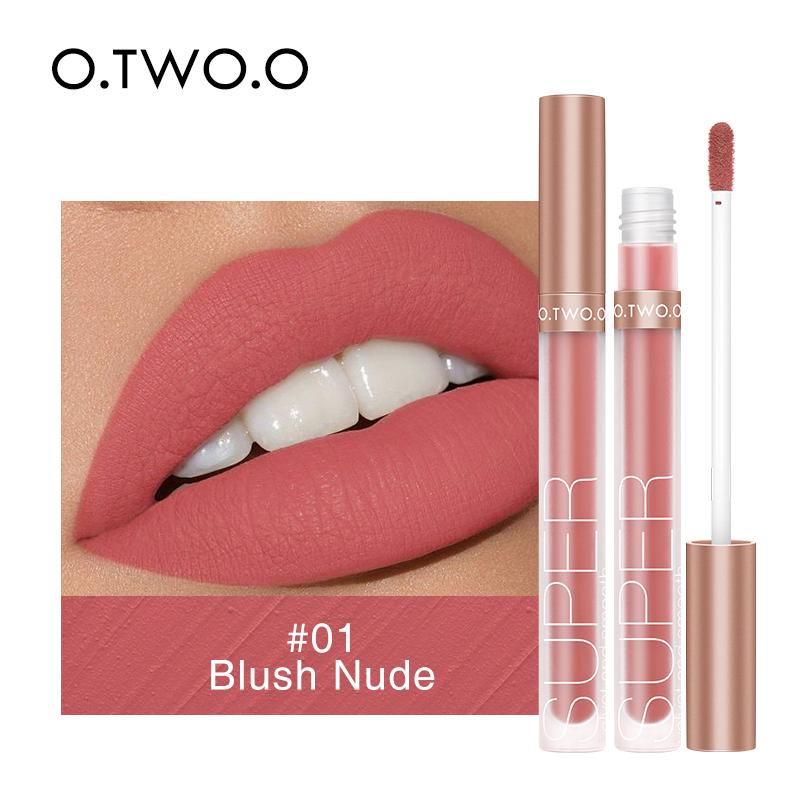 O.TWO.O Пигмент для блеска для губ, матовый бархатный макияж, водостойкая долговечная жидкая помада телесного цвета, коричневый, красный цвет для женщин 9134