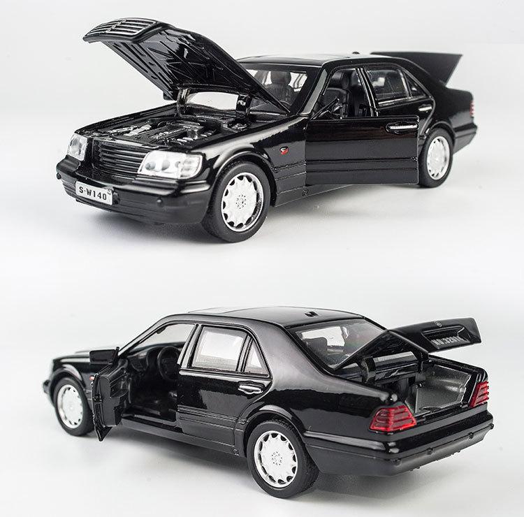1:32 Mercedes Benz S W140, модель автомобиля из сплава, звуковой свет, откатной светильник, звуковой сплав, модель автомобиля, игрушки для детей
