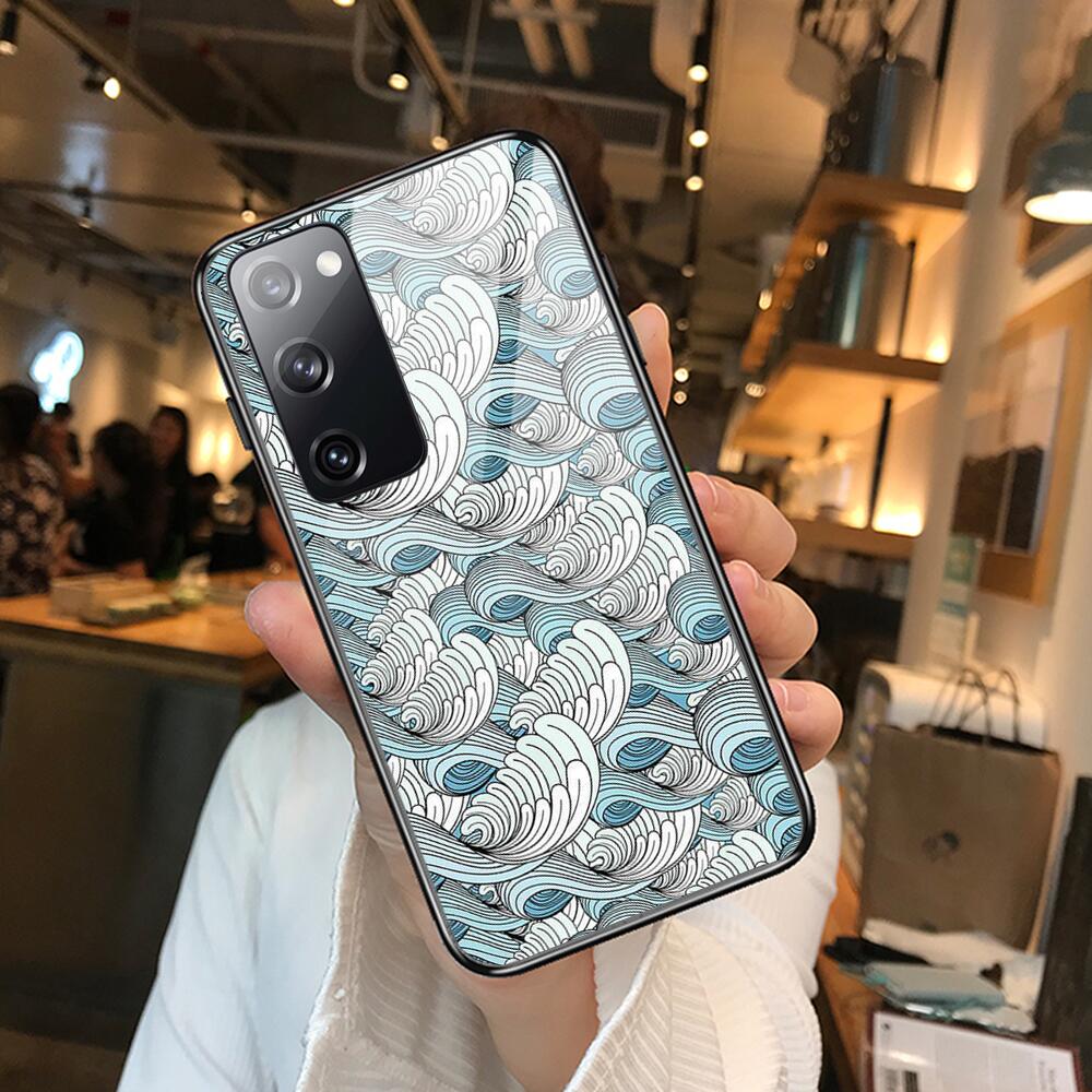 Art Flowers Banana Leaf Tempered Glass Shell Phone Case For SamSung Galaxy S8 S9 S10E S20 S21 S5 S30 Plus S20 Fe 5G Lite Ult