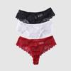 3 Pieces Lot Women's Sexy Lace Panties Lace Thongs Lingerie Intimates Woman Designed Tangas Big Size