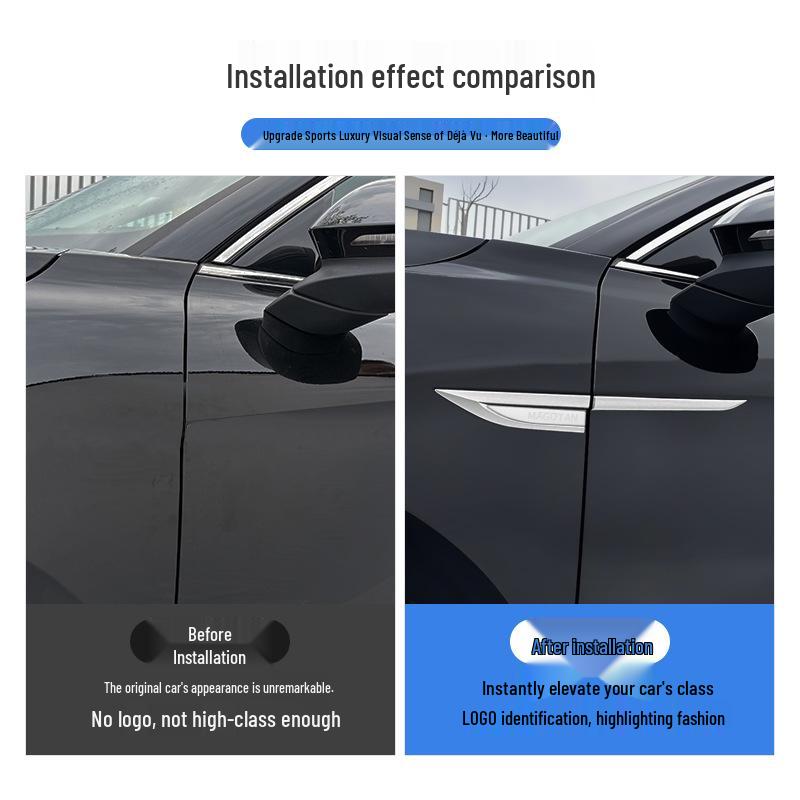 Magotan B9 Fender Emblem 3D Stainless Steel Decorative Sticker for Car Body