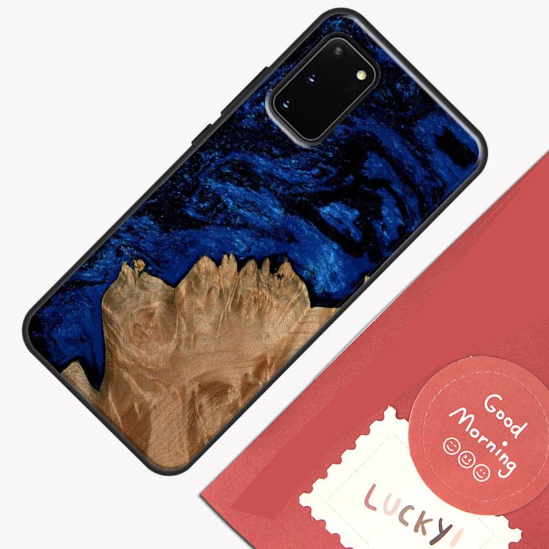 Гибридный чехол для телефона из дерева и смолы для Samsung Galaxy S23 Ultra S20 S21 S22 S24 S25 Plus S9 S10 S25 FE Защитная оболочка