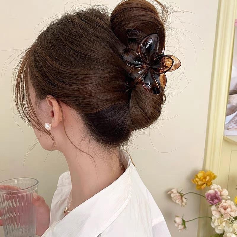 Модная заколка для волос в виде цветка для женщин, гавайская акриловая большая заколка для волос в виде крабовой заколки кофейного цвета в виде акулы, головной убор, аксессуары для волос