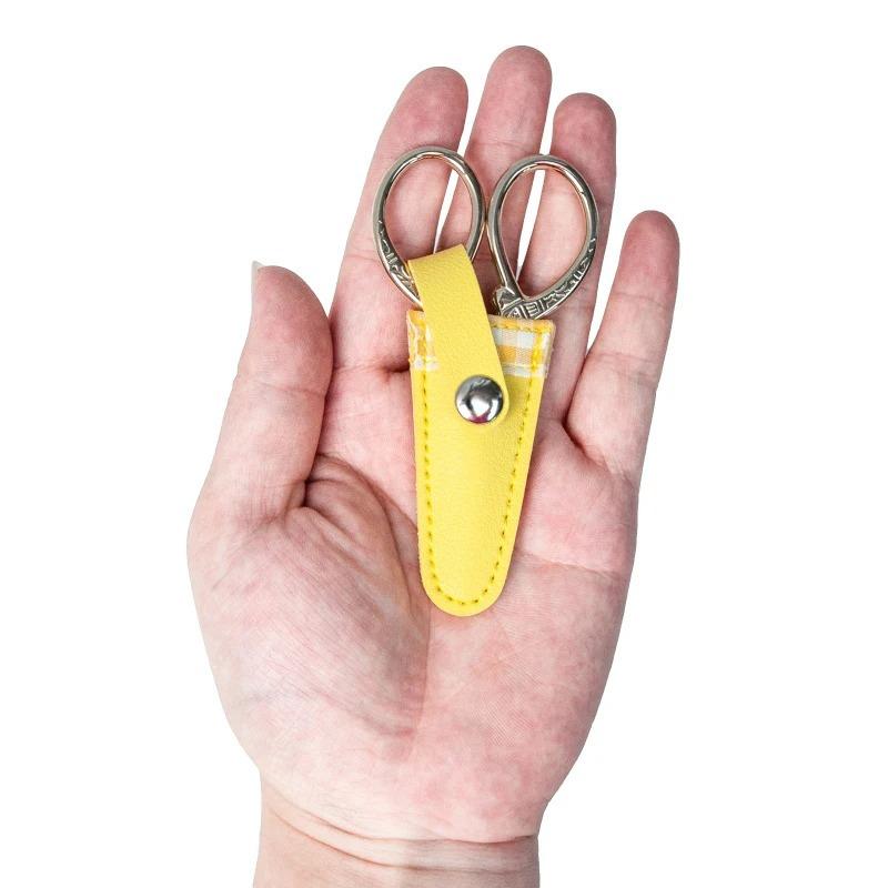 Colorful Vintage Embroidery Scissors Sheath Lattice Scissors Protective Cover Small Sharp Pointed Scissors Protection