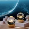 3D прозрачная сфера, светящаяся в солнечной системе, искусственный хрустальный шар с деревянной основой, питание от USB