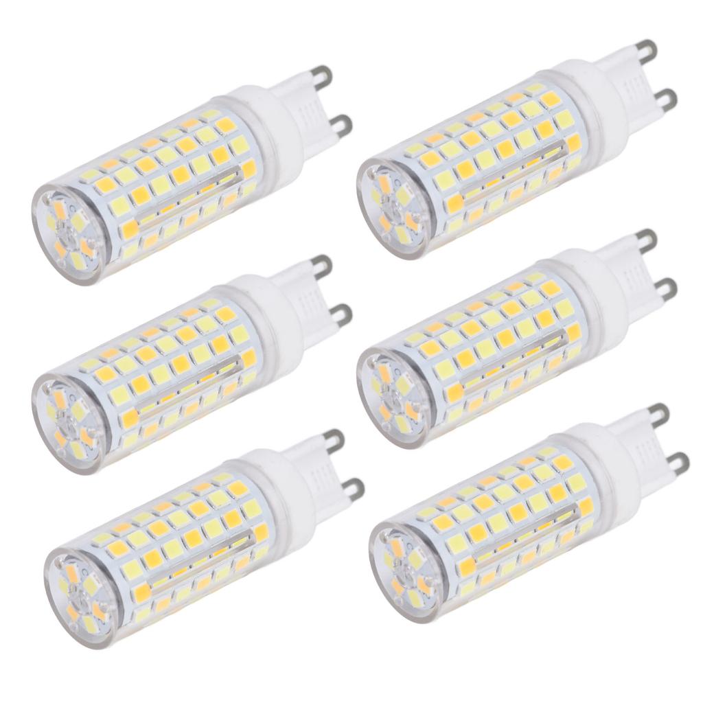 6pcs 90LED G9 Light Bulb 9W 220V Dimmable Soft Warm White LED Bulb for Chandelier Ceiling Wall