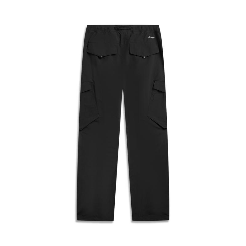 Li Ning Outdoor CF Отражающие Ледяное Ощущение Комфортные Водостойкие Прямые Брюки-Карго Мужские Штаны Черные AYKW601-3