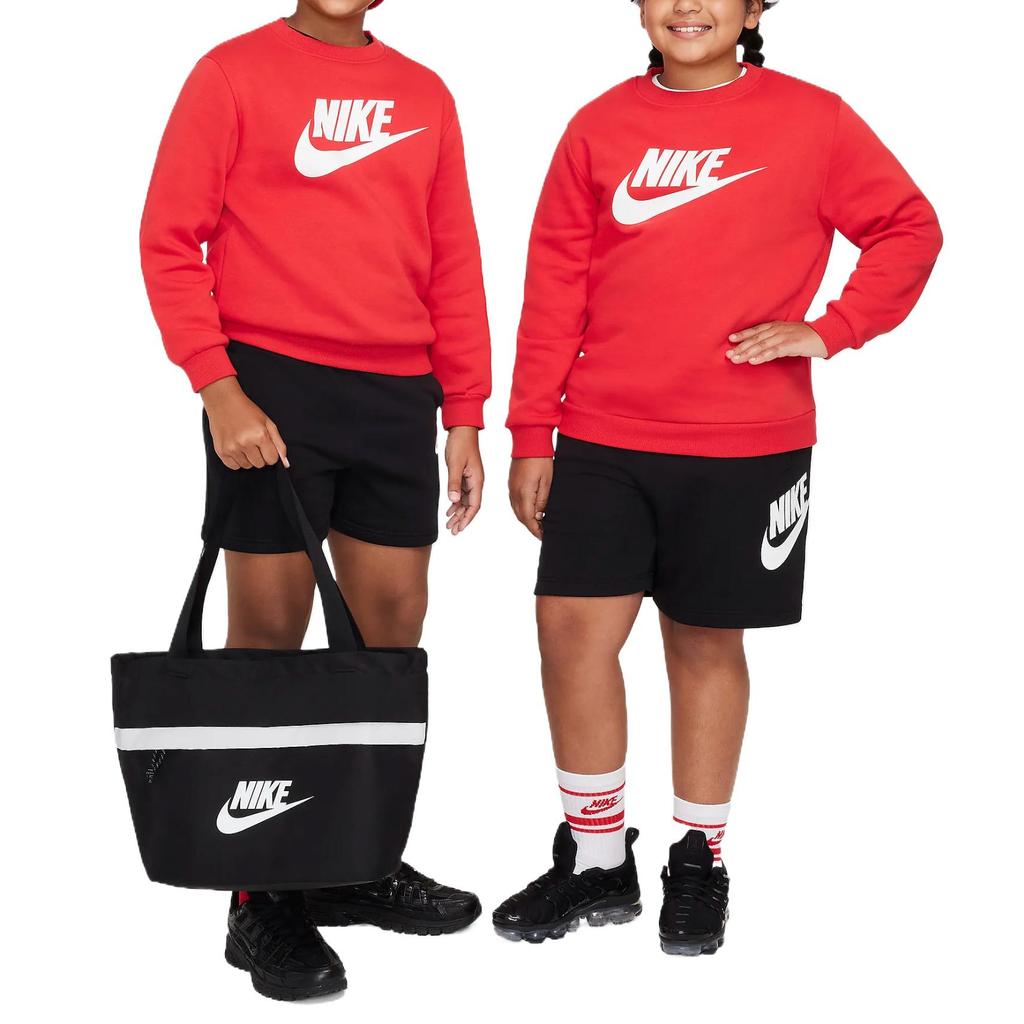 Nike Простой стильный свитшот с круглым вырезом и длинными рукавами, детские топы, университетский красный FD2993-657