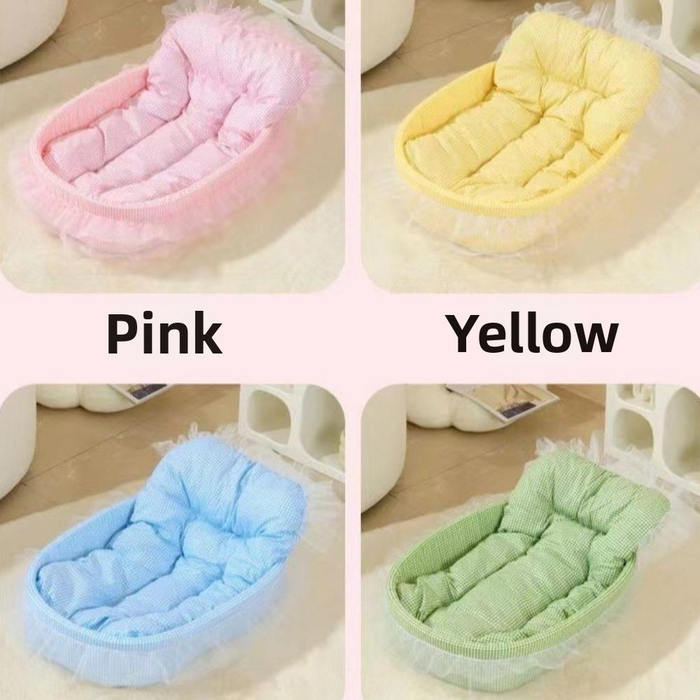 Lace-Trimmed Cat Nest Bed Removable Pet Kennel Sweet Dog Bed Four Seasons