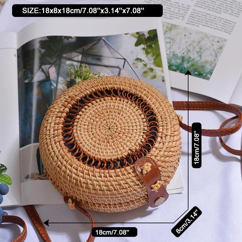 Square Round Mulit Style Straw Bag Handbags Women Summer Rattan Bag Handmade Woven Beach Circle Bohemia Handbag New Fashion