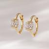 JEWNEL 14K Mini Square Cubic One-Touch Small Ring Earrings
