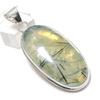 Natural Moss Prehnite Gemstone 925 Sterling Silver Jewelry Pendant 2.36" Q3i84