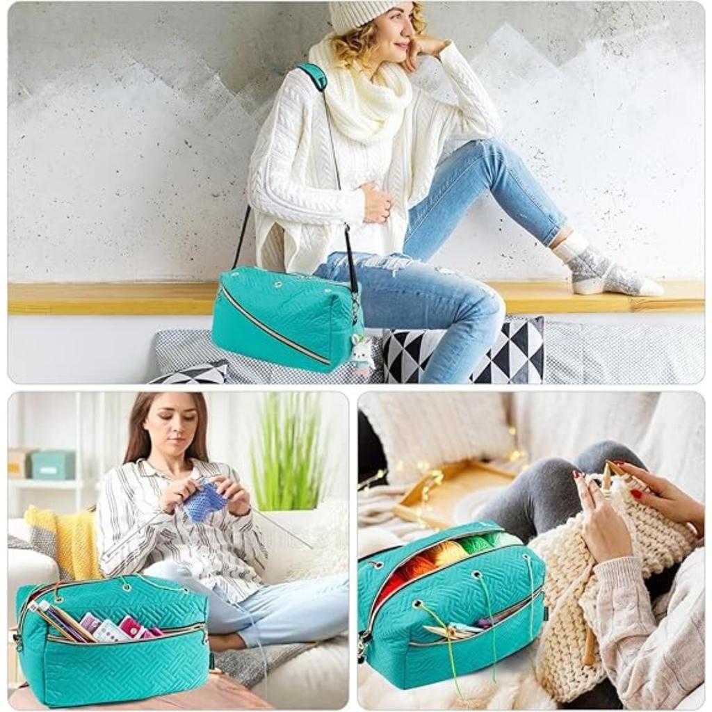 Органайзер для вязания крючком - Сумка для вязания - Органайзер для хранения пряжи - Сумка для пряжи для вязания крючком - Держатель для пряжи для аксессуаров для вязания крючком