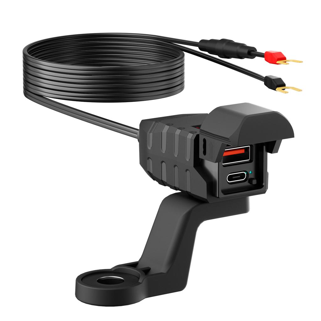 Адаптер питания для мотоцикла с портами USB C PD 36 Вт и USB A 18 Вт, светодиодным вольтметром, независимым выключателем для квадроцикла, трайка,
