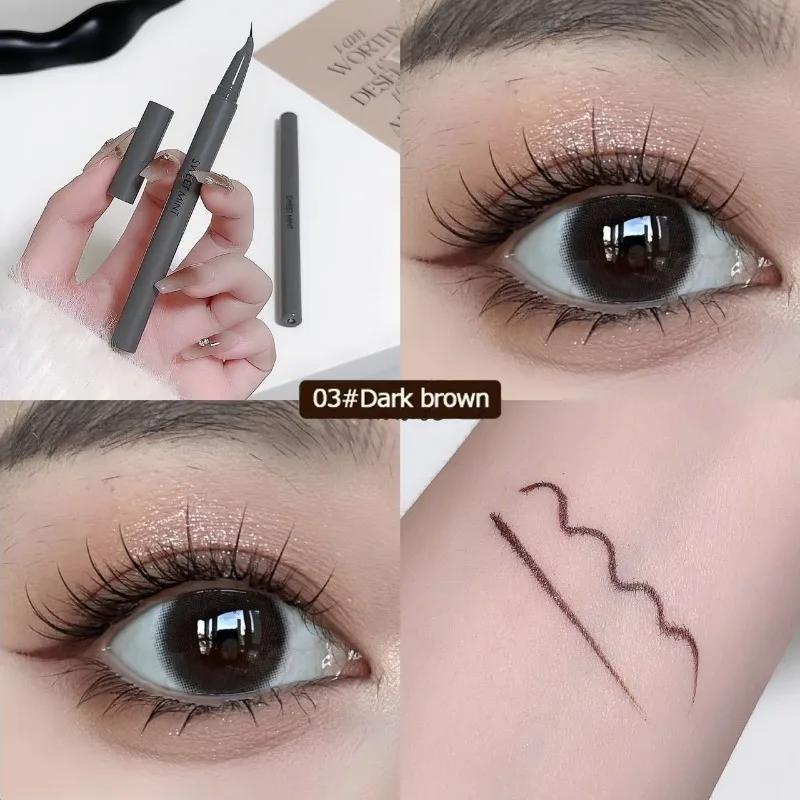 Ultra-thin Waterproof Liquid Eyeliner Silkworm Pen Korean Makeup for Women Quick Dry Smooth Eye Liner Lower Eyelash Pen Cosmetic