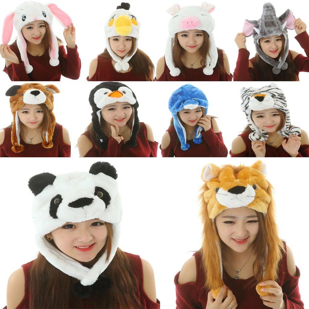 Neck Warmer Plush Moving Hat Animal Movable Ears Airbag Cap Trapper Hat Animal Earflap Hat Winter