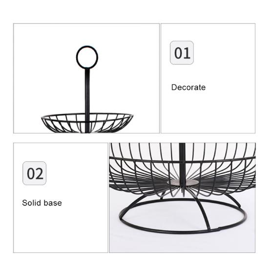 Поднос для тарелки с фруктами, стабильная 3-х уровневая французская проволочная корзина для овощей в стиле ретро