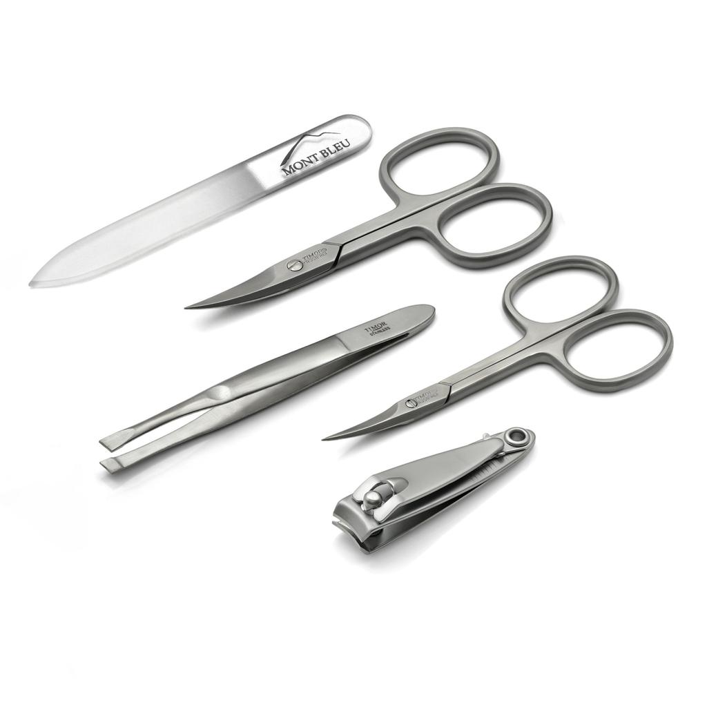 Маникюрный набор Giesen & Forsthoff's Timor из 5 предметов в коричневом кожаном футляре