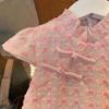 Детское платье, летнее тонкое платье для девочек, платье принцессы Cheongsam без рукавов в китайском стиле с вышивкой на пуговицах