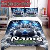 3pcs Duvet Cover Set (1*Duvet Cover + 2*Pillowcase, Without Core), Custom Name Dallas Cowboys Pattern Bedding Set, Home Bedroom Decor Gift