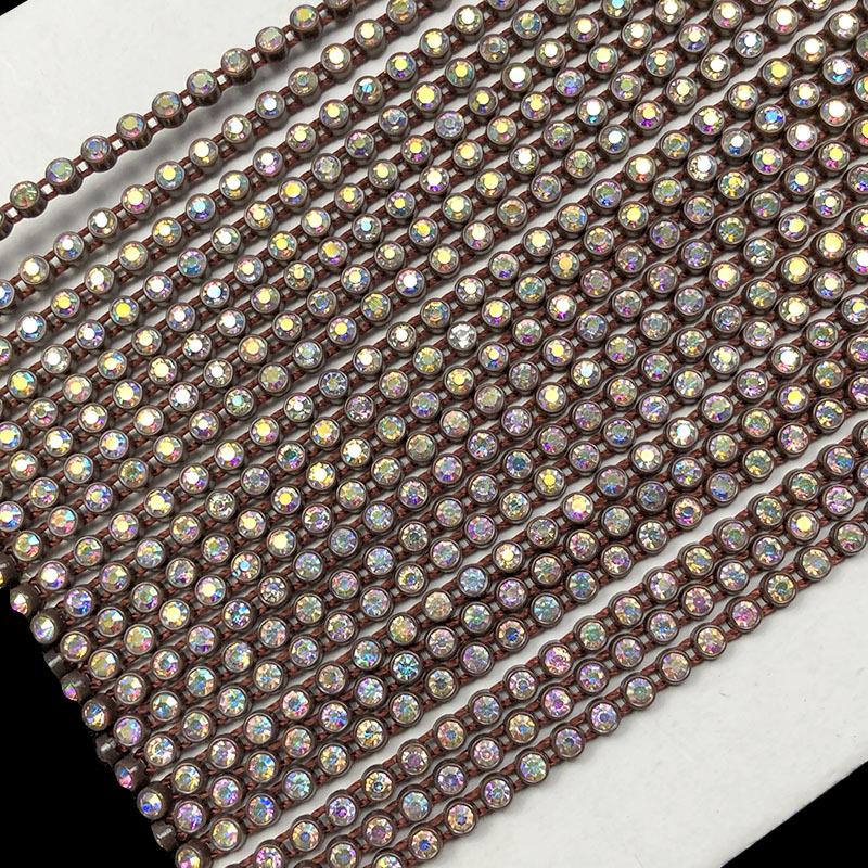 Одежда Обувь Шляпа Вырез Брюки Край Diy с ромбовидным дизайном Аксессуары для одежды Кружева 9 метров 3 мм, прошитая вручную цепочка со стразами