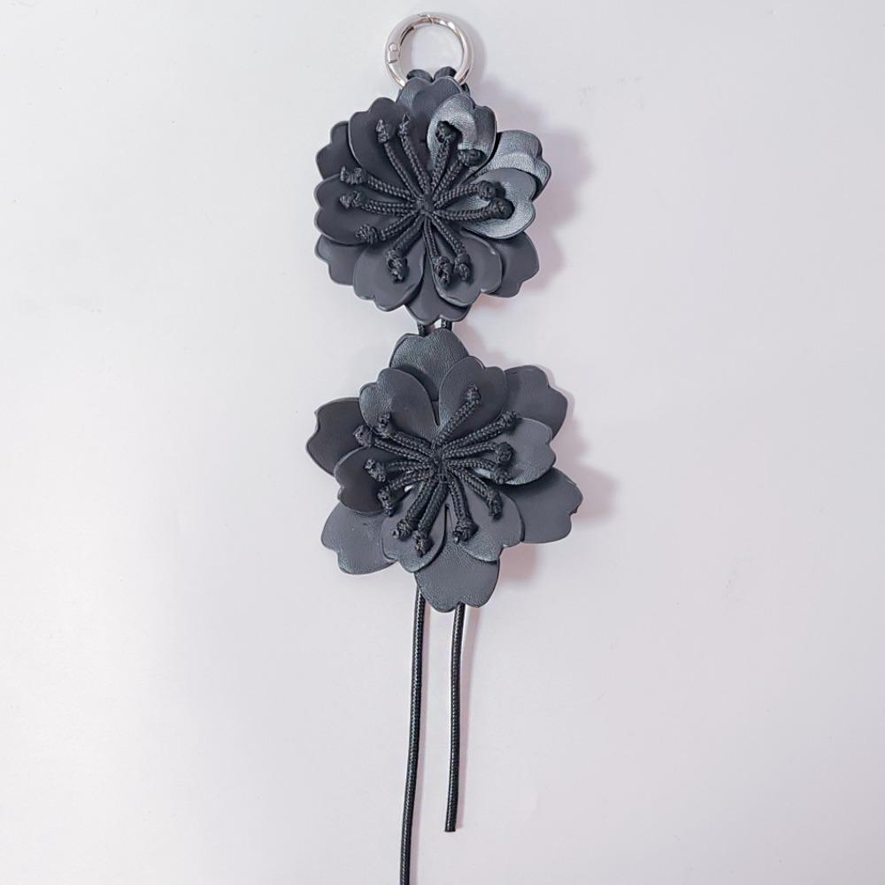 Hanger Pu Flower Keychain Lavender Bag Charm Trendy Pu Leather Flower Pendant Women
