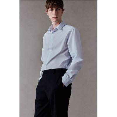 Рубашка HM Easy Care Slim Fit светло-голубая в полоску