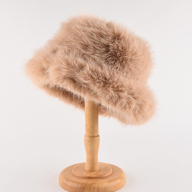 Шапка из искусственного меха норки, женская осенне-зимняя плюшевая рыбацкая шапка, теплая защитная шапка Lei Feng