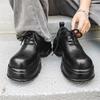 Одиночные туфли на платформе, увеличивающие высоту, универсальные, маленькие кожаные туфли, мужские, весна 2025, новые британские мокасины на подошве Muffin 24369-J