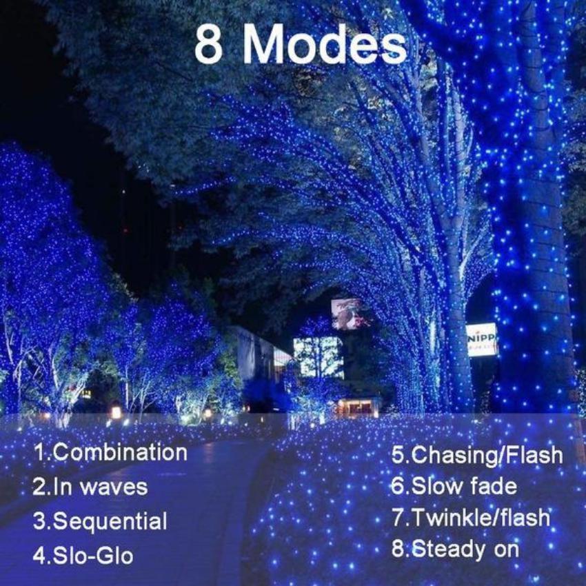 8-function Solar Led Copper Light String Outdoor Waterproof Courtyard Christmas Day Decorative Light String